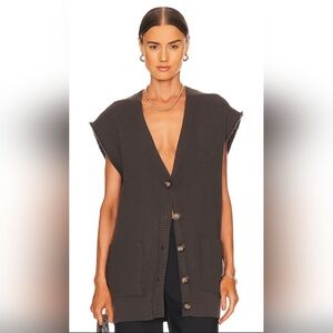Free People Oakleigh Vest in Charcoal Size Large NWT